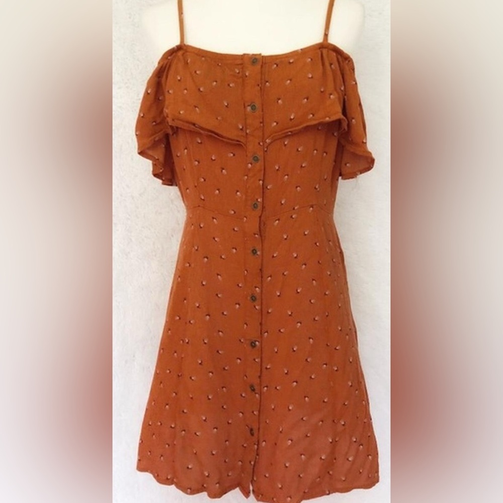 Mossimo Supply Co. Terracotta Button-Up Dress